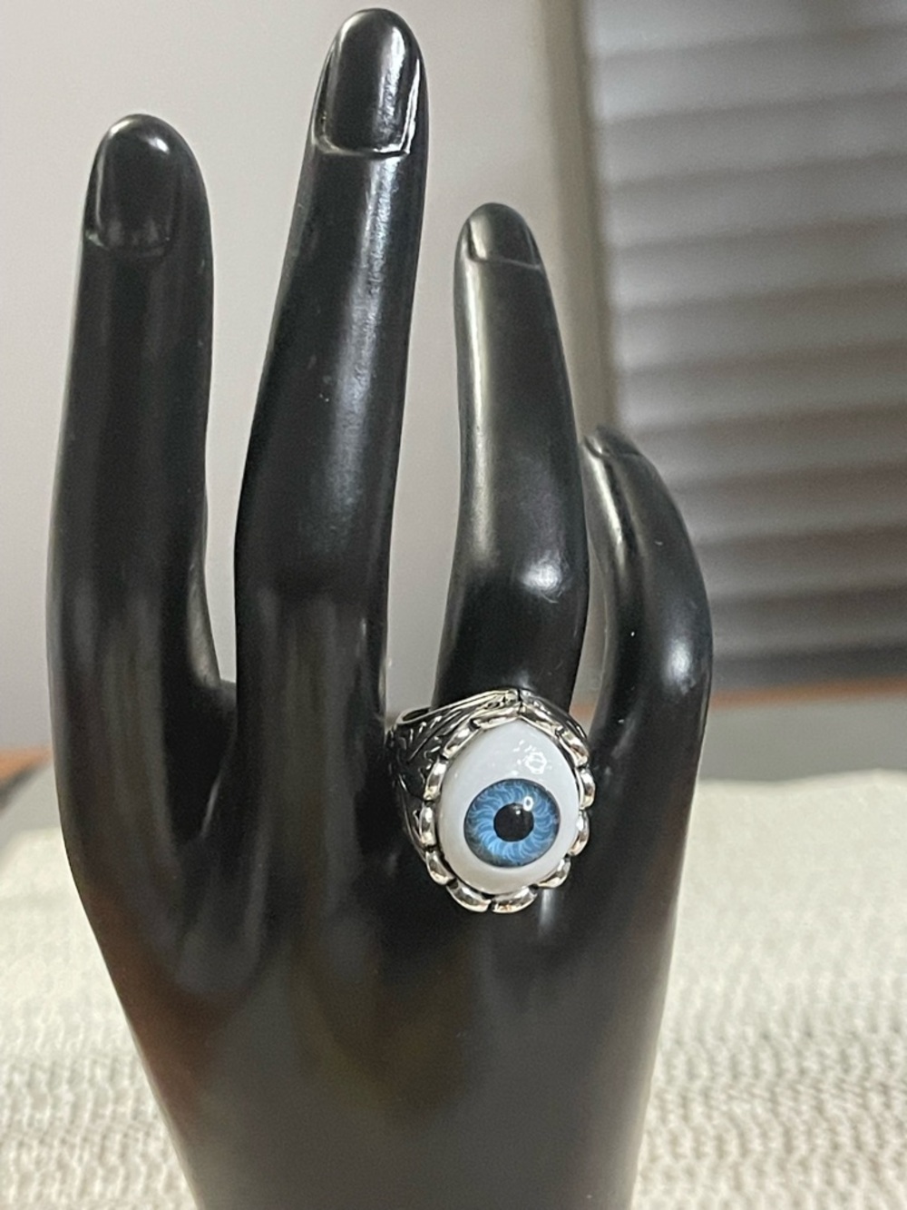 New Blue Evil Eye Statement Ring - Women Jewelry size 8